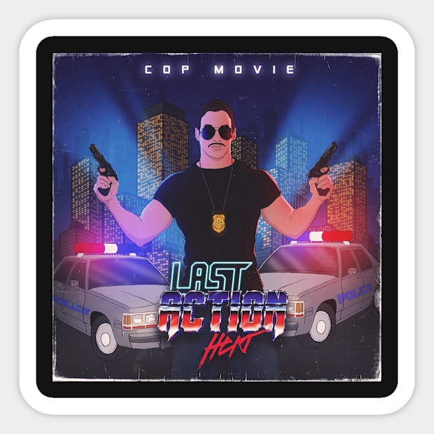 Cop Movie Cover Wall Art Sticker by LastActionHero